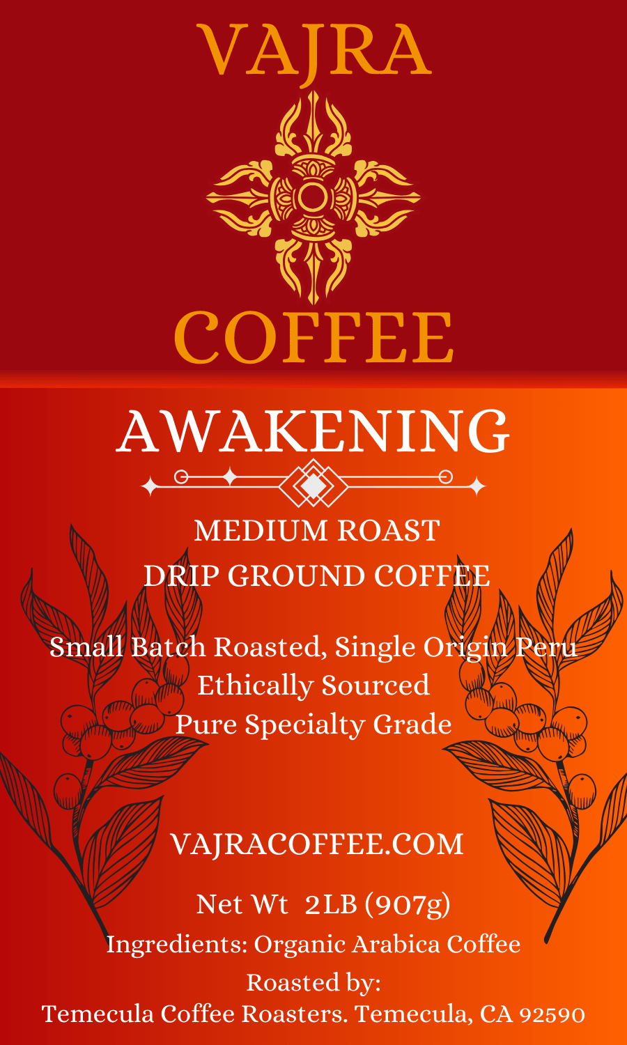 Awakening: Organic Medium Roast, Single Origin Peru - Vajra Coffee