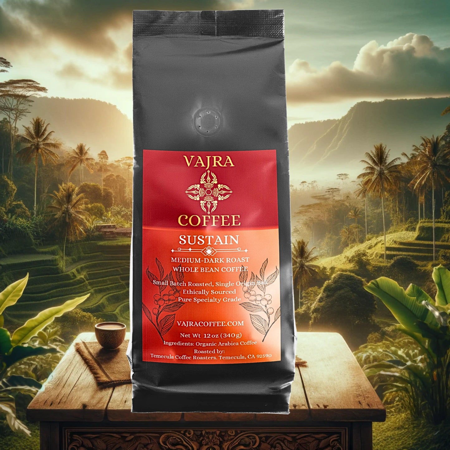 Sustain: Organic Medium-Dark Roast, Single Origin Bali - Vajra Coffee