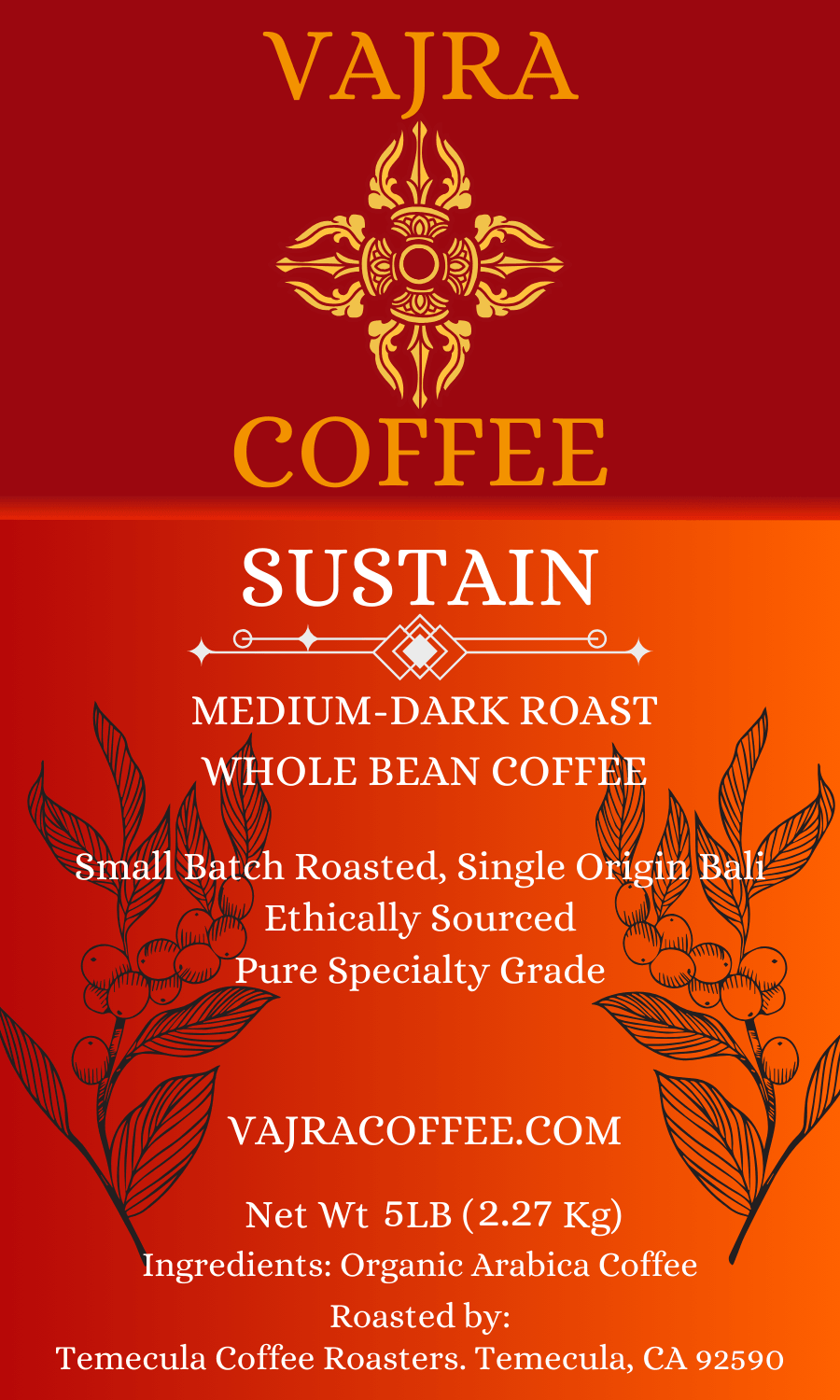 Sustain: Organic Medium-Dark Roast, Single Origin Bali - Vajra Coffee