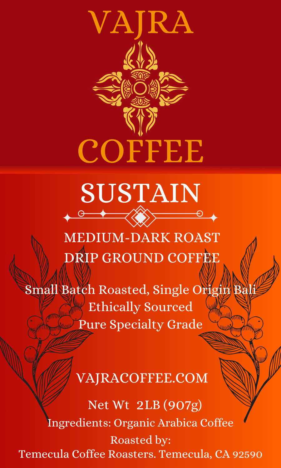 Sustain: Organic Medium-Dark Roast, Single Origin Bali - Vajra Coffee