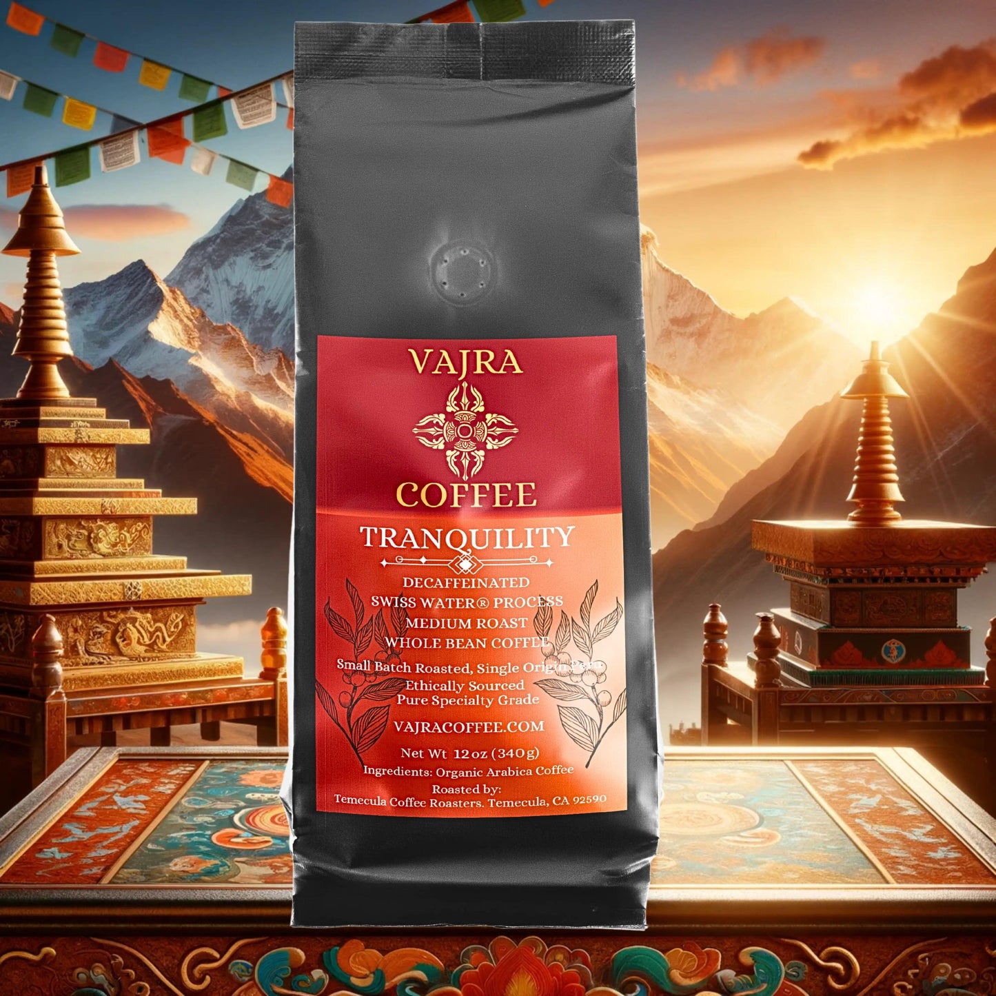 Tranquillity: Organic Decaf Medium Roast, Single Origin Peru - Vajra Coffee